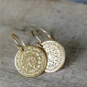 Golden coin earrings
